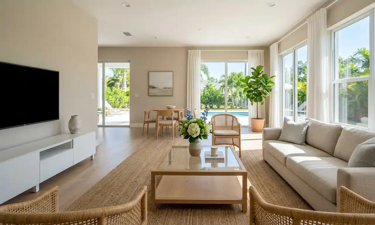 Clean staged Florida home interior with neutral walls and natural light prepared for fast sale listing photos for Sell Your Home Fast in Northeast Florida