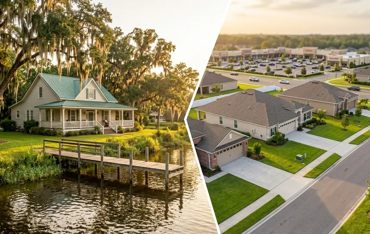 Green Cove Springs FL quiet riverfront neighborhood compared to Orange Park FL suburban corridor for Clay County buyers in 2026