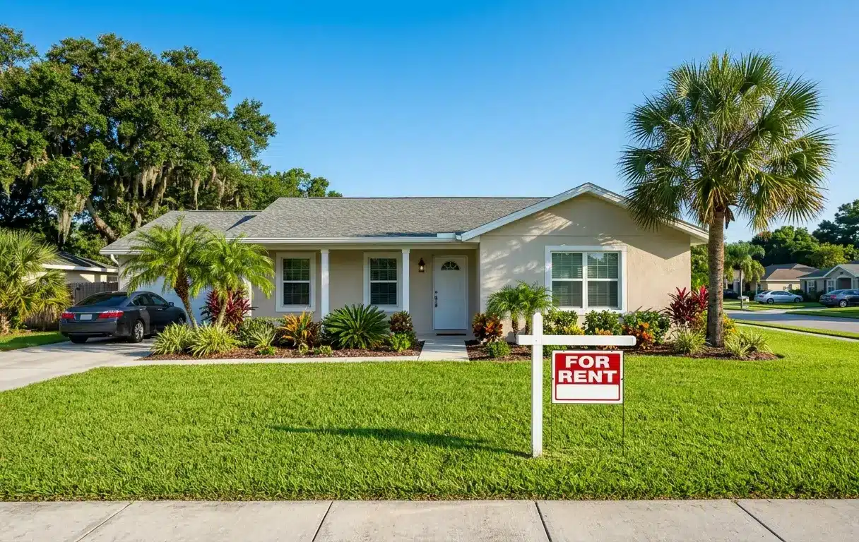 Putnam County FL single-family investment property North Florida rental home with for rent sign showing strong market