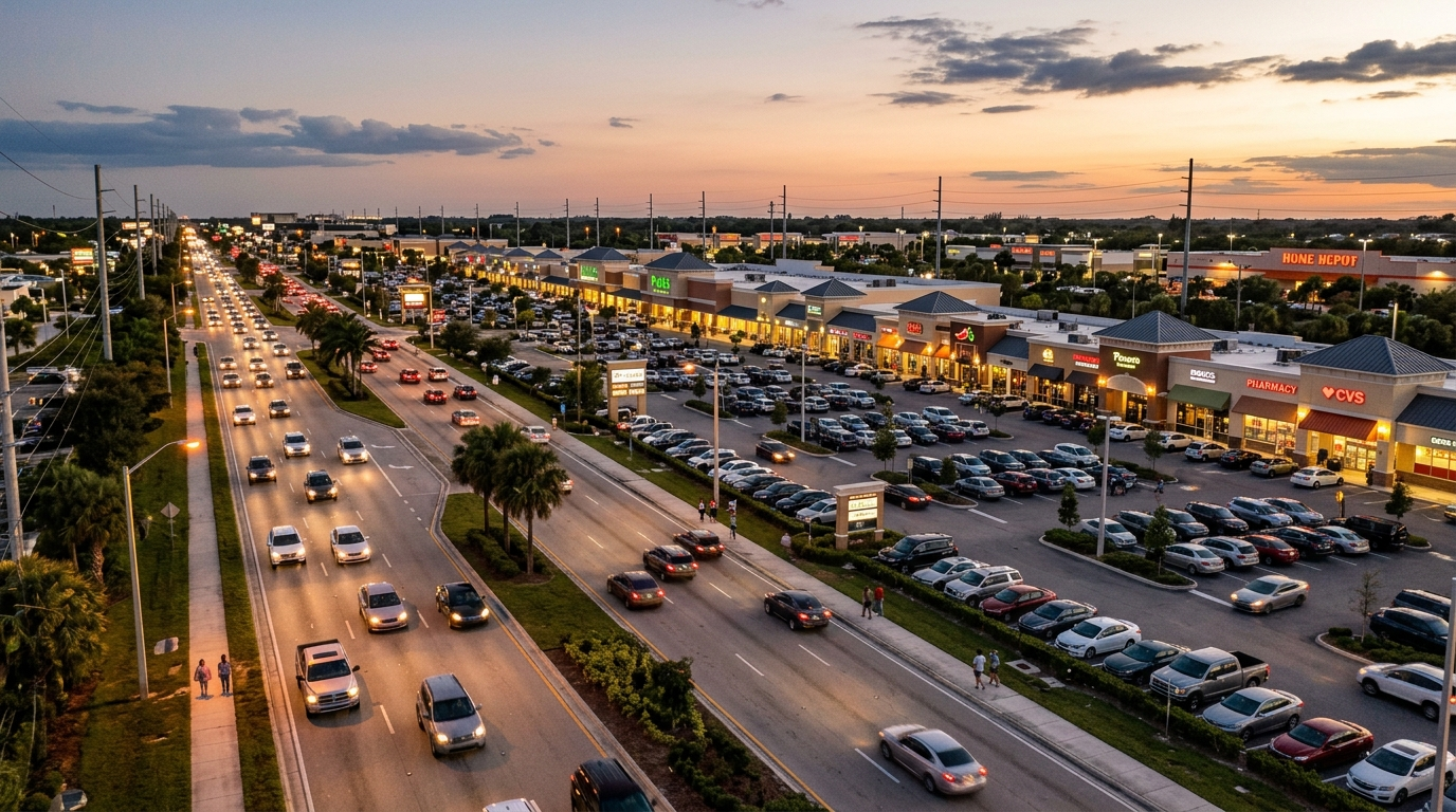 Growing commercial corridor along State Road 19 in Palatka, Florida