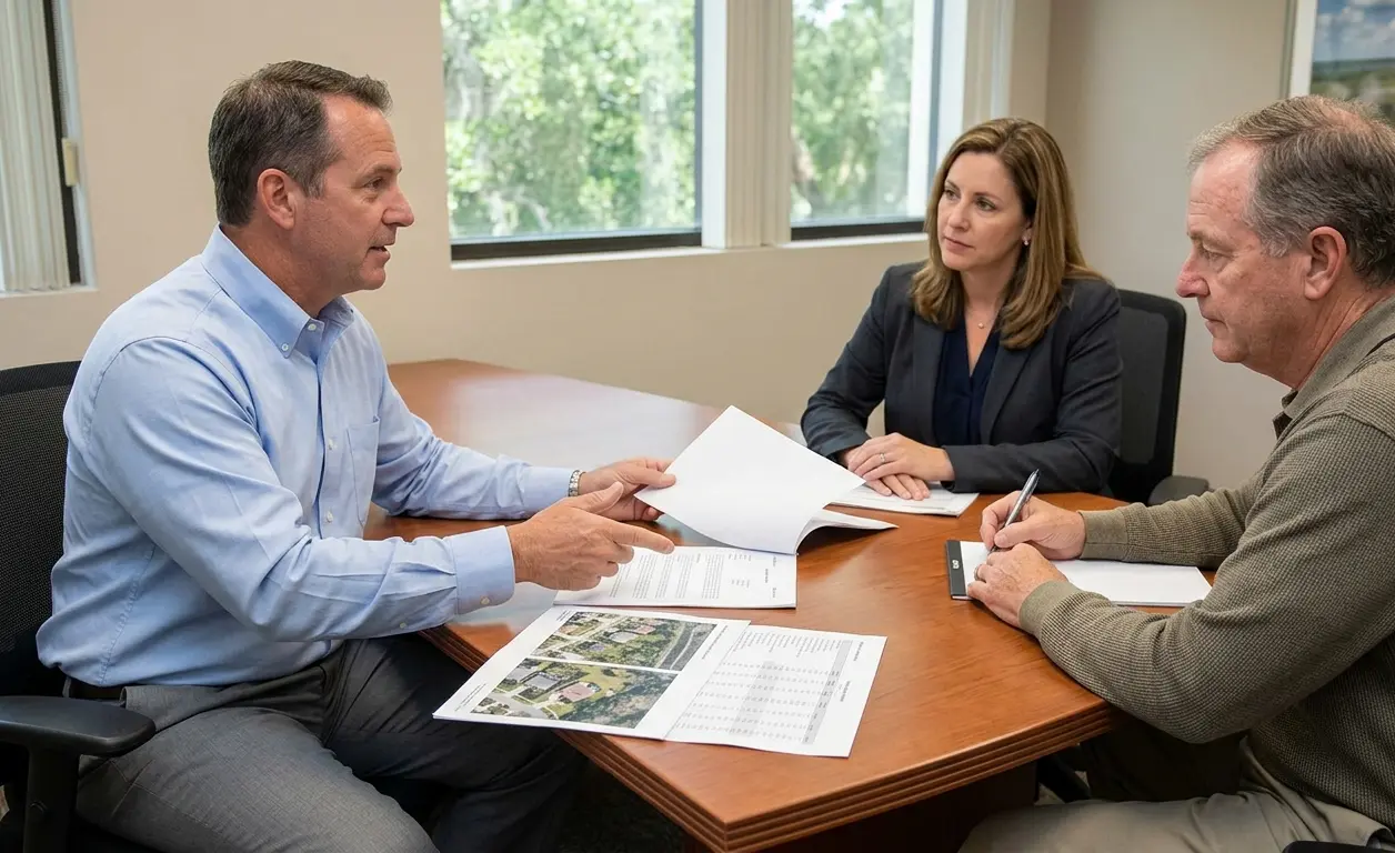 Florida homeowner attending Value Adjustment Board hearing to present Florida property tax appeal