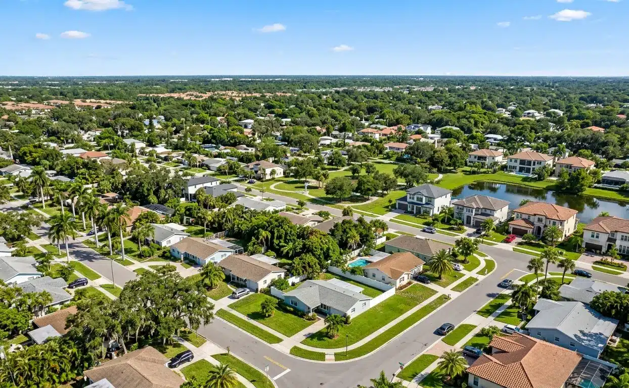 Florida residential neighborhood showing variety of home sizes representing average home price in Florida across counties in 2026