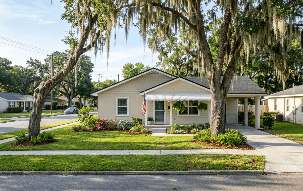 Affordable single-family home on Palatka FL residential street showing price range for homes for sale in Palatka FL