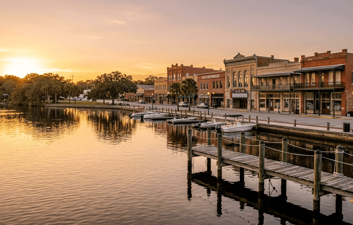 Palatka FL historic downtown waterfront on St. Johns River representing homes for sale in Palatka FL market