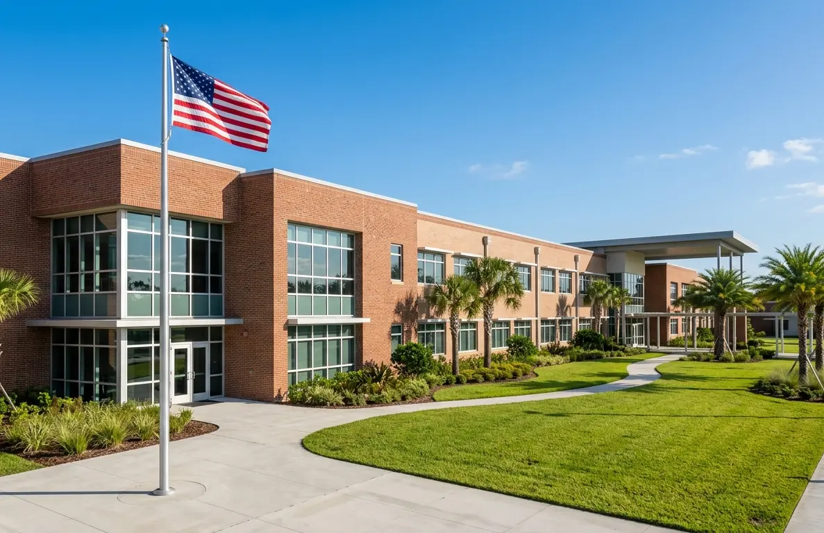 St. Johns County top-ranked school district campus exterior representing why moving to St. Augustine FL commands premium prices