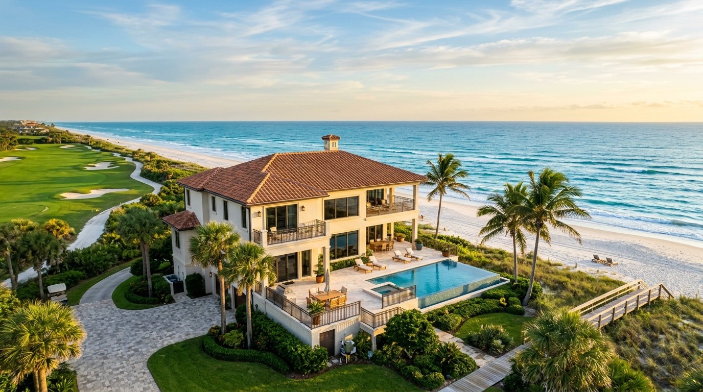 Beachfront home in Ponte Vedra with ocean and golf course views