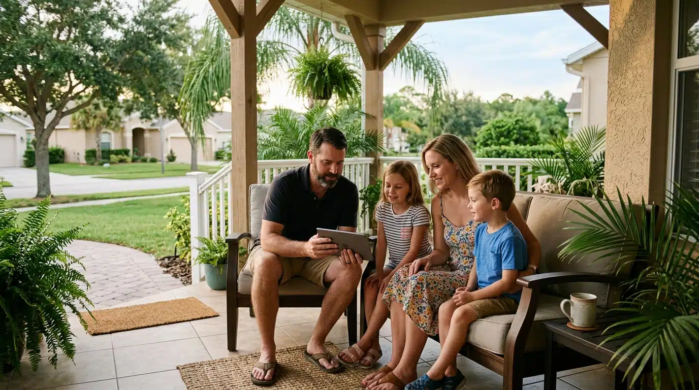 family comparing home prices near top rated elementary schools