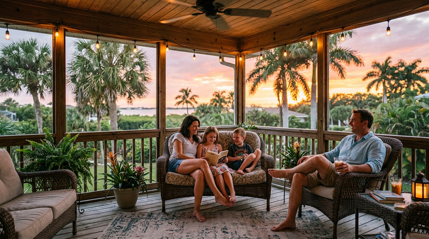 family enjoying North Florida lifestyle after moving from New York