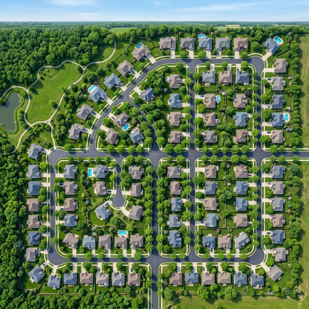 Residential neighborhood layout within a Clay County FL school zone