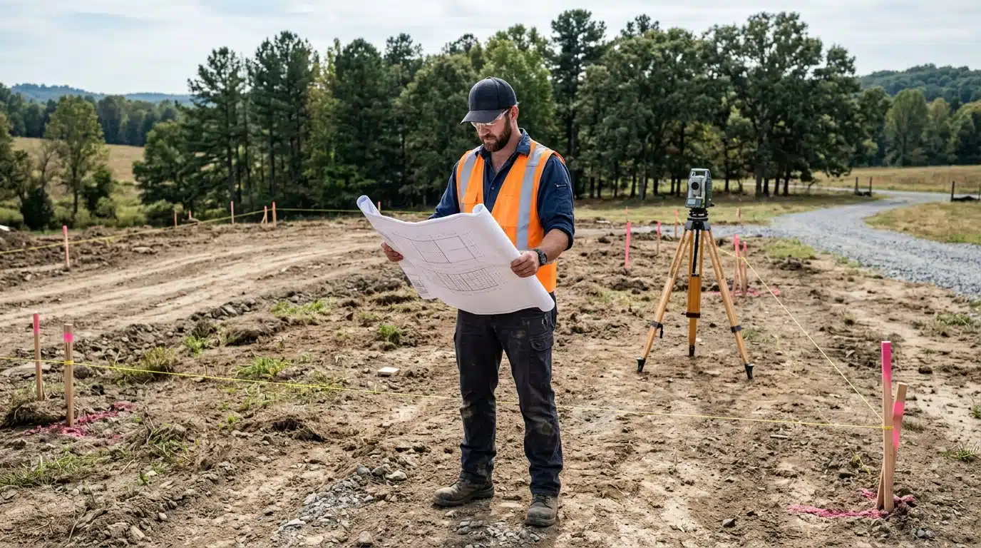 surveyor reviewing land for sale in Putnam County FL building site