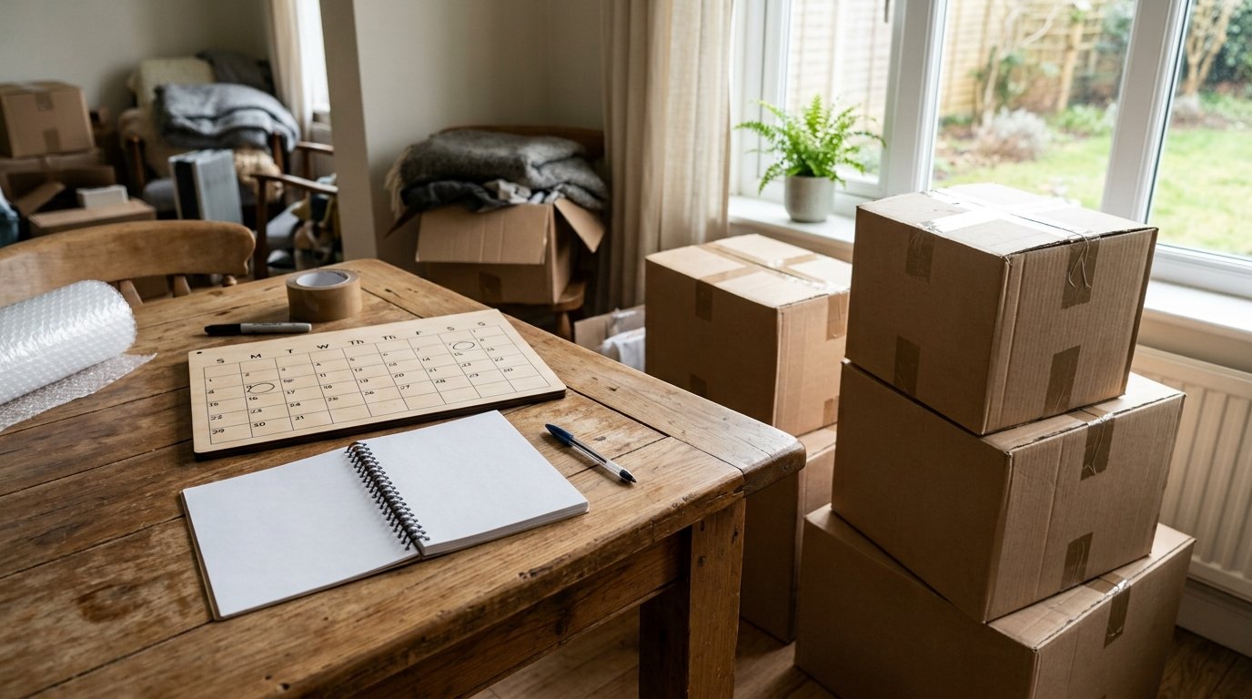 Planning a job relocation timeline for a home purchase.