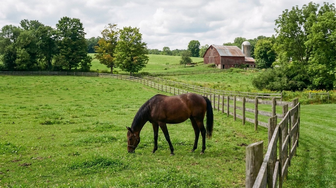 Horse pasture on an Alachua County equestrian property.