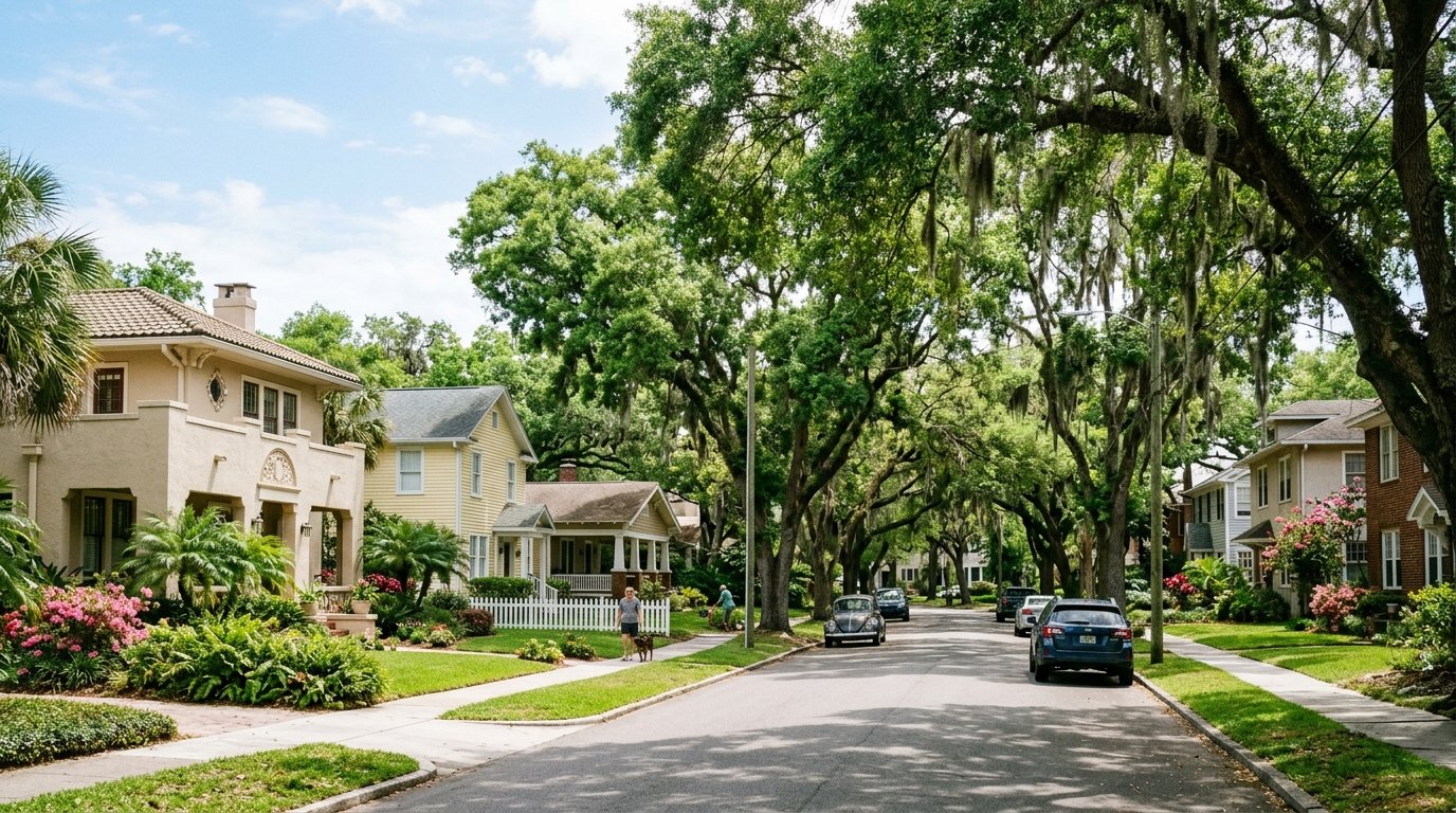 Fleming Island neighborhood street in Clay County